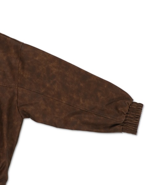 SPINNS（スピンズ）の「ヴィンテージムード漂う 合皮A2ジャケット（その他アウター・レディース・ブラウン/ブラック・ONESIZE）」の7枚目の写真