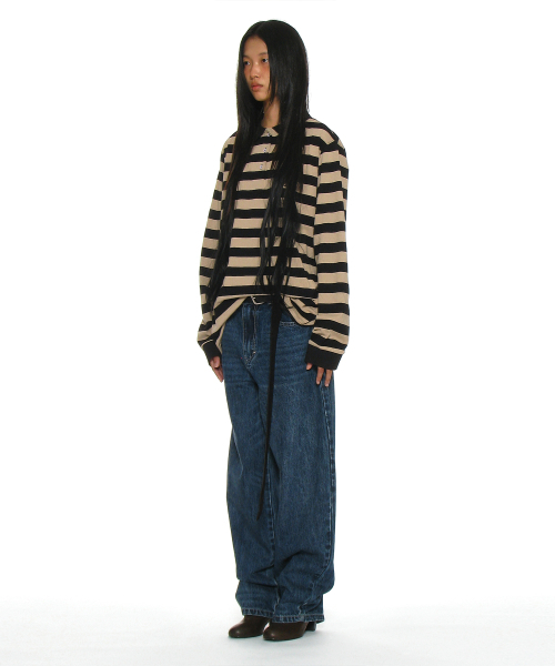 PARTIMENTO WOMEN（パルティメントウィメン）の「チーム76パッチストライプポロTシャツ_ブラック（ポロシャツ・レディース・その他・ONE SIZE）」の3枚目の写真