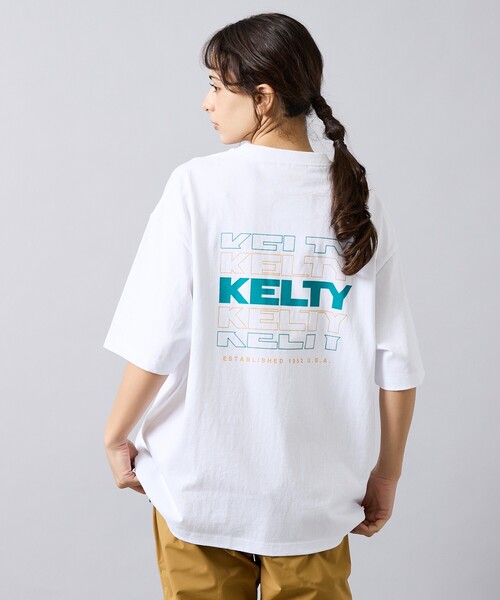 KELTY(ケルティ)の「【KELTY / ケルティ】Back Typo Logo T-Shirt / バックタイプロゴTシャツ/ロゴT・ユニセックス(Tシャツ/カットソー・メンズ・ベージュ/ネイビー/ライトグレー/ブラック/ホワイト・M/L)」の1枚目の写真