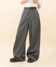 GOLDPERCENT（ゴールドパーセント）の「ウィメンズルック モダンストライプピンタックワイドスラックスチェックパンツ（3COLOR）（スラックス）」