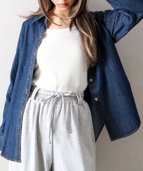 SpRay(スプレイ)の「ライトオンスデニムシャツ(シャツ/ブラウス・レディース・インディゴブルー・FREE)」の21枚目の写真