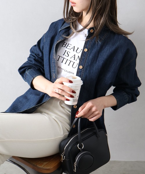 SpRay(スプレイ)の「ライトオンスデニムシャツ(シャツ/ブラウス・レディース・インディゴブルー・FREE)」の13枚目の写真