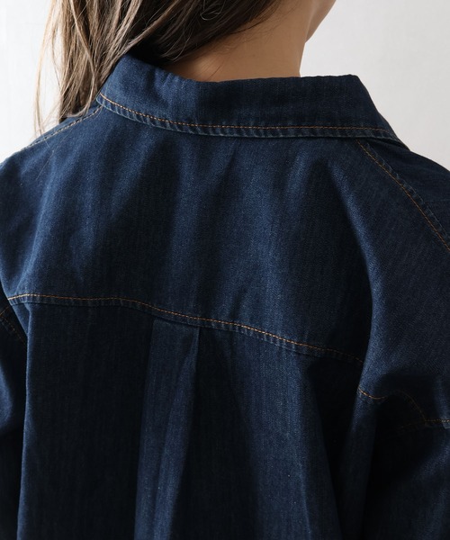 SpRay(スプレイ)の「ライトオンスデニムシャツ(シャツ/ブラウス・レディース・インディゴブルー・FREE)」の15枚目の写真