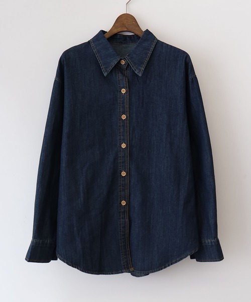 SpRay(スプレイ)の「ライトオンスデニムシャツ(シャツ/ブラウス・レディース・インディゴブルー・FREE)」の16枚目の写真