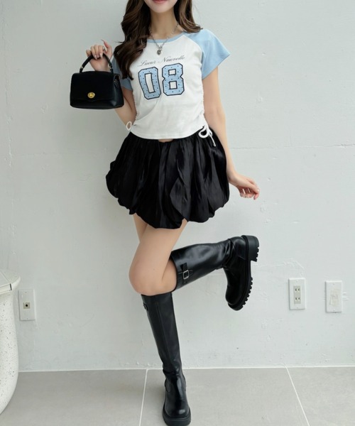 Ada.(エイダ)の「ウィッシュコア ドットナンバリング ラグラン サイドシャーリングTシャツ(Tシャツ/カットソー・レディース・ネイビー×ホワイト/ブルー系その他/ブラック×グレー・FREE)」の20枚目の写真
