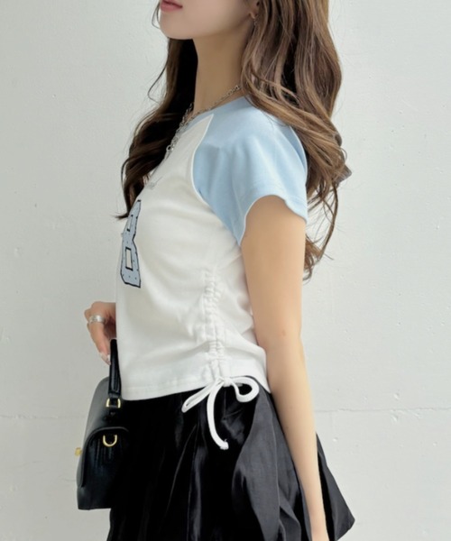 Ada.(エイダ)の「ウィッシュコア ドットナンバリング ラグラン サイドシャーリングTシャツ(Tシャツ/カットソー・レディース・ネイビー×ホワイト/ブルー系その他/ブラック×グレー・FREE)」の11枚目の写真