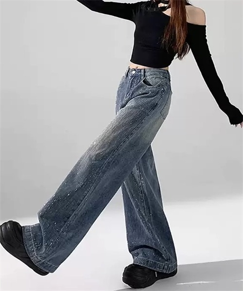 Dream garden(ドリームガーデン)の「キラキララインストーンデニムパンツ(デニムパンツ・レディース・ブルー・S/L/XL/XS/M/2XL)」の6枚目の写真