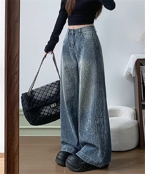 Dream garden(ドリームガーデン)の「キラキララインストーンデニムパンツ(デニムパンツ・レディース・ブルー・S/L/XL/XS/M/2XL)」の10枚目の写真