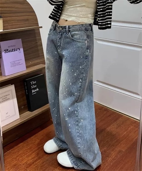 Dream garden(ドリームガーデン)の「キラキララインストーンデニムパンツ(デニムパンツ・レディース・ブルー・S/L/XL/XS/M/2XL)」の8枚目の写真