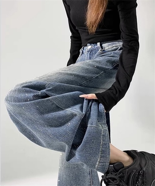 Dream garden(ドリームガーデン)の「キラキララインストーンデニムパンツ(デニムパンツ・レディース・ブルー・S/L/XL/XS/M/2XL)」の5枚目の写真