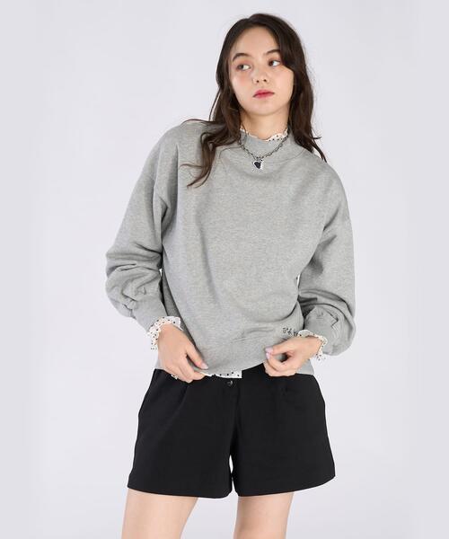 WEB限定 ロゴ コットン ボリュームスリーブ スウェットプルオーバー