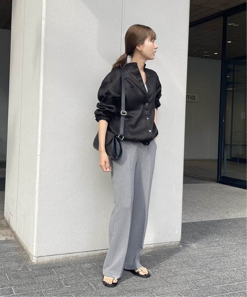 FRAMeWORK（フレームワーク）の「≪WEB先行 / 追加≫フレンチリネンドロストシャツ（シャツ/ブラウス・レディース・ホワイト/ブラック/ネイビー・FREE）」の22枚目の写真