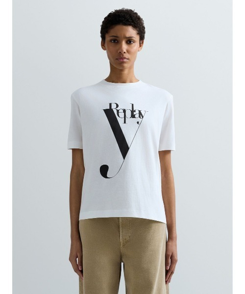 REPLAY(リプレイ)の「コットンジャージーY Tシャツ(Tシャツ/カットソー・レディース・ブラック/オフホワイト・MEDIUM/SMALL/X-SMALL)」の2枚目の写真