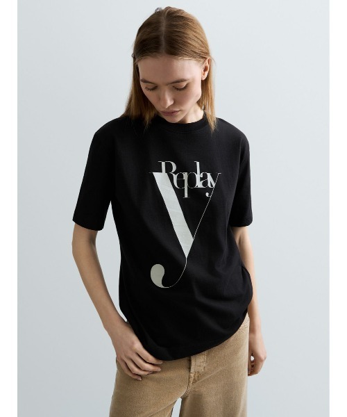 REPLAY(リプレイ)の「コットンジャージーY Tシャツ(Tシャツ/カットソー・レディース・ブラック/オフホワイト・MEDIUM/SMALL/X-SMALL)」の3枚目の写真