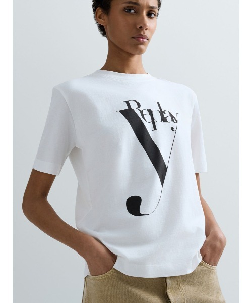 REPLAY(リプレイ)の「コットンジャージーY Tシャツ(Tシャツ/カットソー・レディース・ブラック/オフホワイト・MEDIUM/SMALL/X-SMALL)」の4枚目の写真
