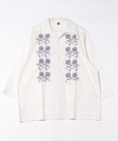 チャイハネ（チャイハネ）の「【チャイハネ】ペティナ刺繍MEN'Sシャツ（シャツ/ブラウス・メンズ・ホワイト/ブルー/ブラック・FREE）」の2枚目の写真