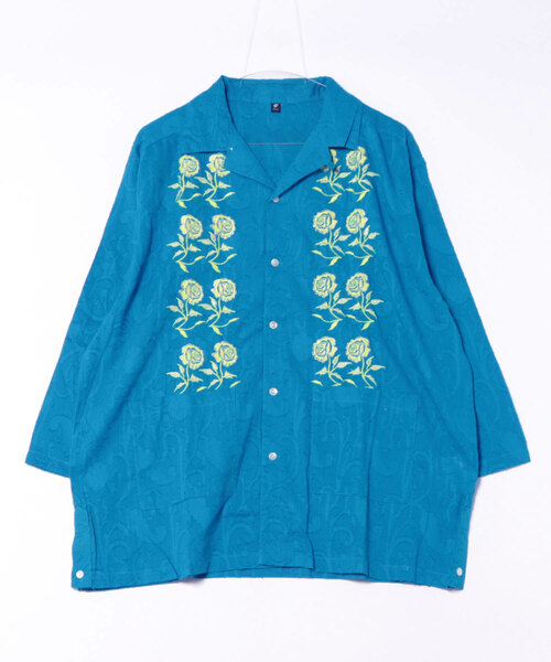 チャイハネ（チャイハネ）の「【チャイハネ】ペティナ刺繍MEN'Sシャツ（シャツ/ブラウス・メンズ・ホワイト/ブルー/ブラック・FREE）」の3枚目の写真