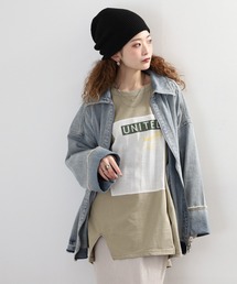 +Arinomama 透かしパッチーワークロゴT 長袖