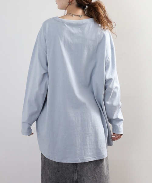 Arinomama(アリノママ)の「+Arinomama 透かしパッチーワークロゴT 長袖(Tシャツ/カットソー・レディース・ブラック/ライトグリーン/アイボリー/ライトブルー・FREE)」の18枚目の写真
