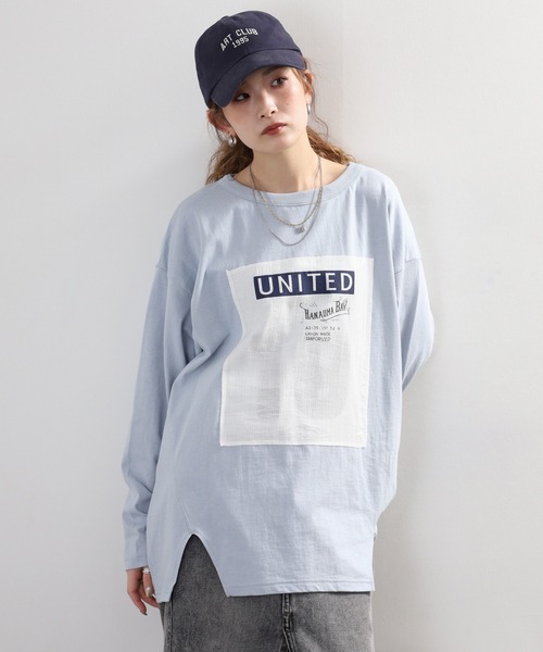 Arinomama(アリノママ)の「+Arinomama 透かしパッチーワークロゴT 長袖(Tシャツ/カットソー・レディース・ブラック/ライトグリーン/アイボリー/ライトブルー・FREE)」の11枚目の写真