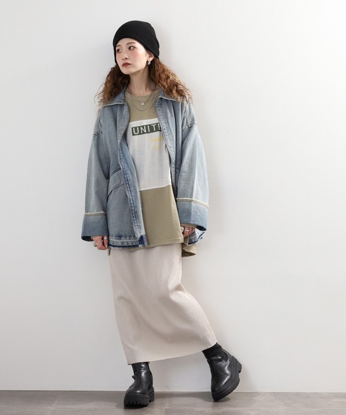 Arinomama(アリノママ)の「+Arinomama 透かしパッチーワークロゴT 長袖(Tシャツ/カットソー・レディース・ブラック/ライトグリーン/アイボリー/ライトブルー・FREE)」の9枚目の写真