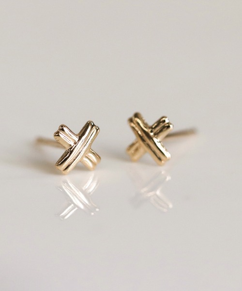 ゴールド クロス ピアス | K10YG 〈Web限定〉（ピアス（両耳用