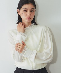 SMILE ORCHID（スマイルオーキッド）の「パール付きフリルブラウス（シャツ/ブラウス）」