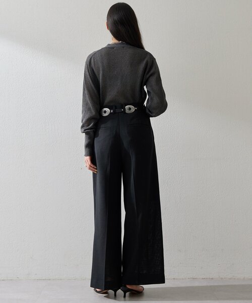 Whim Gazette（ウィムガゼット）の「Vネックペーパーヤーンカーディガン（カーディガン/ボレロ・レディース・チャコールグレー/ライトベージュ/モカ・FREE）」の9枚目の写真