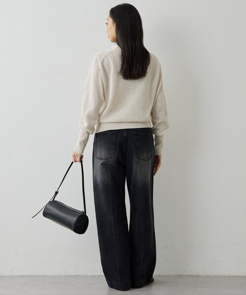 Whim Gazette（ウィムガゼット）の「Vネックペーパーヤーンカーディガン（カーディガン/ボレロ・レディース・チャコールグレー/ライトベージュ/モカ・FREE）」の16枚目の写真