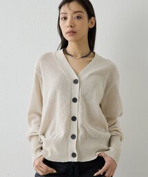 Vネックペーパーヤーンカーディガン