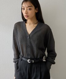 Whim Gazette | Vネックペーパーヤーンカーディガン(カーディガン/ボレロ)