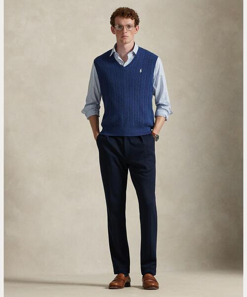 POLO RALPH LAUREN(ポロ ラルフ ローレン)の「ケーブルニット コットン セーター ベスト(ニット/セーター・メンズ・ネイビー系1・XS/XL/S/M/L)」の6枚目の写真