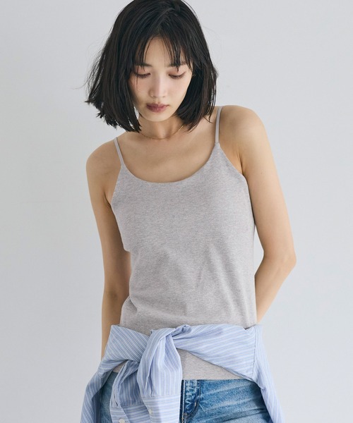 coca（coca）（コカ）の「OUT BRA ベーシックキャミソール（キャミソール・レディース・グレー/ブラック/ホワイト・S/M/L）」の3枚目の写真