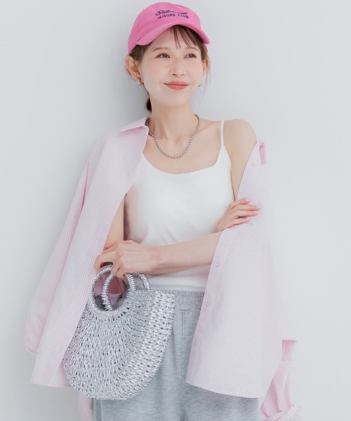 coca（coca）（コカ）の「OUT BRA ベーシックキャミソール（キャミソール・レディース・グレー/ブラック/ホワイト・S/M/L）」の2枚目の写真