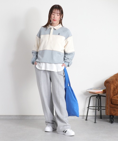 cepo(セポ)の「BLUEDY クマ刺繍ロングスリーブポロシャツ(Tシャツ/カットソー・レディース・サックスブルー/オフホワイト・M)」の20枚目の写真