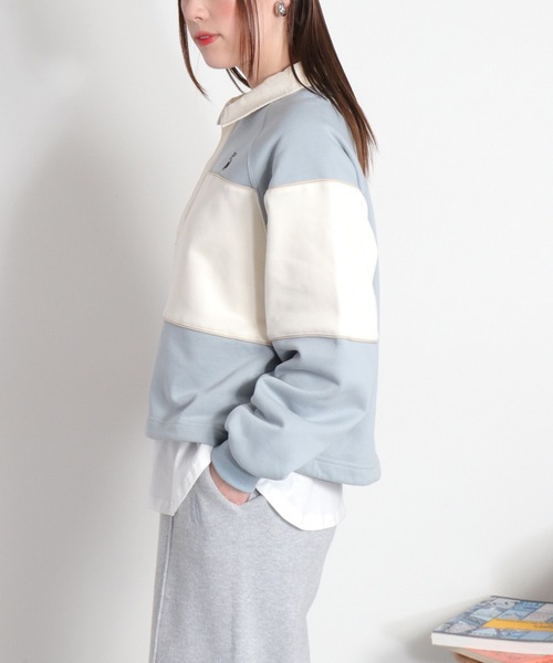 cepo(セポ)の「BLUEDY クマ刺繍ロングスリーブポロシャツ(Tシャツ/カットソー・レディース・サックスブルー/オフホワイト・M)」の22枚目の写真