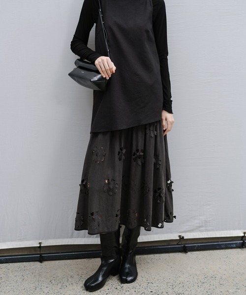 tageechita(タジチタ)の「【tageechita】カットワークレース ドッキング ノースリーブワンピース(ワンピース・レディース・ライトベージュ/ブラック・L/M/S)」の6枚目の写真