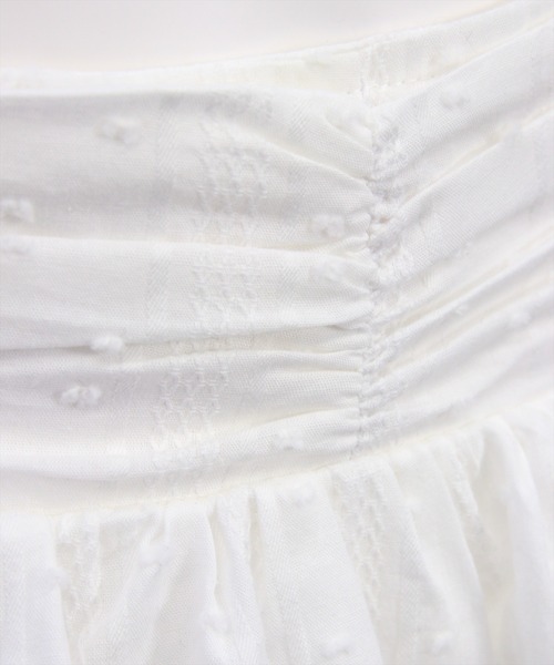 clear（クリア）の「ウエストギャザー3段ティアードミニスカート[着回し力抜群 ガーリー]（スカート・レディース・オフホワイト/ブラック・F）」の9枚目の写真