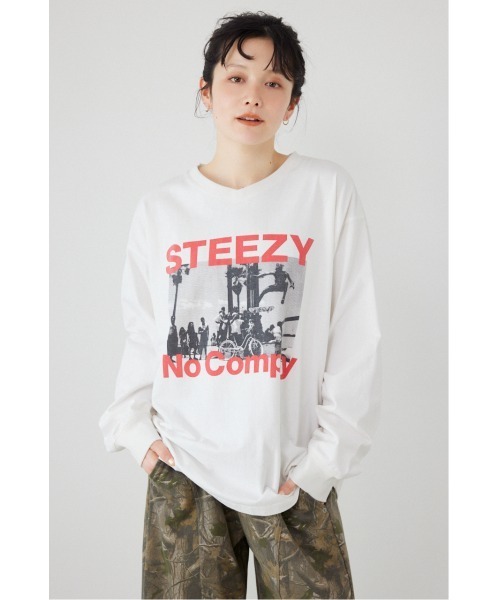 RODEO CROWNS WIDE BOWL(ロデオクラウンズワイドボウル)の「アソートバンドロングTシャツ(Tシャツ/カットソー・レディース・オフホワイト/チャコールグレー/ライトピンク・FREE)」の2枚目の写真