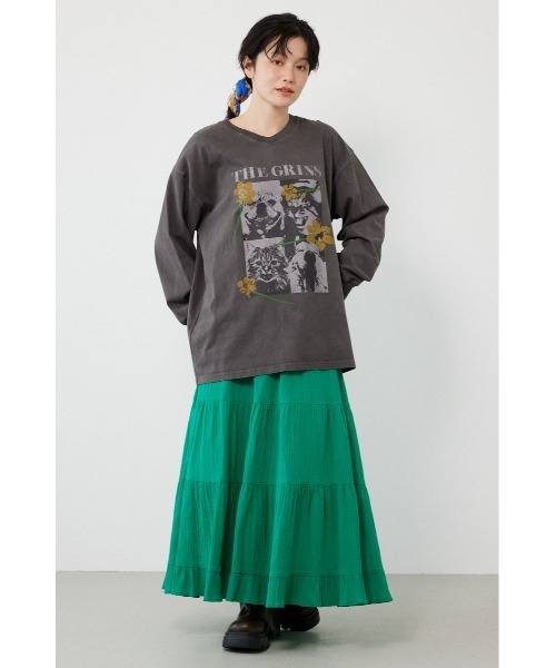 RODEO CROWNS WIDE BOWL(ロデオクラウンズワイドボウル)の「アソートバンドロングTシャツ(Tシャツ/カットソー・レディース・オフホワイト/チャコールグレー/ライトピンク・FREE)」の8枚目の写真