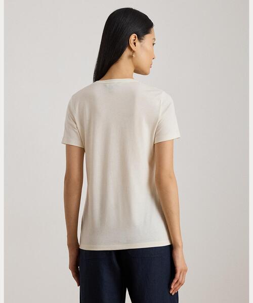 LAUREN RALPH LAUREN(ローレン ラルフ ローレン)の「エンブロイダリークレスト ジャージー Tシャツ(Tシャツ/カットソー・レディース・ナチュラル・XS/S/M)」の2枚目の写真