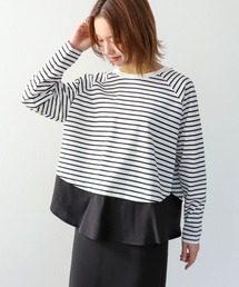 Three Four Time | ポンチローマラグラン布帛切替プルオーバー(ニット/セーター)