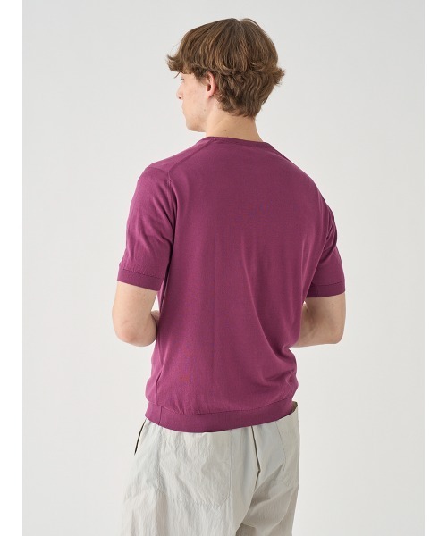 JOHN SMEDLEY（ジョンスメドレー）の「半袖コットンニットＴシャツ（ニット/セーター・メンズ・ワインレッド・L）」の7枚目の写真