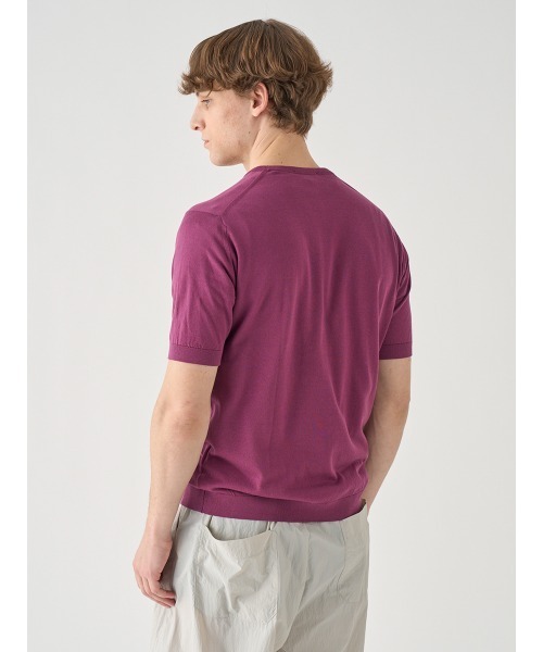 JOHN SMEDLEY（ジョンスメドレー）の「半袖コットンニットＴシャツ（ニット/セーター・メンズ・ワインレッド・L）」の8枚目の写真