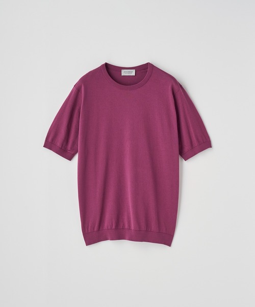 JOHN SMEDLEY（ジョンスメドレー）の「半袖コットンニットＴシャツ（ニット/セーター・メンズ・ワインレッド・L）」の2枚目の写真