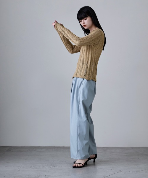 etoll.(エトル)の「ループヤーンクロシェニットカーディガン(カーディガン/ボレロ・レディース・ベージュ/ブラック/アイボリー/イエロー・FREE)」の14枚目の写真