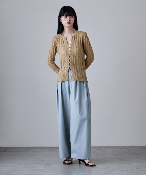 etoll.(エトル)の「ループヤーンクロシェニットカーディガン(カーディガン/ボレロ・レディース・ベージュ/ブラック/アイボリー/イエロー・FREE)」の15枚目の写真