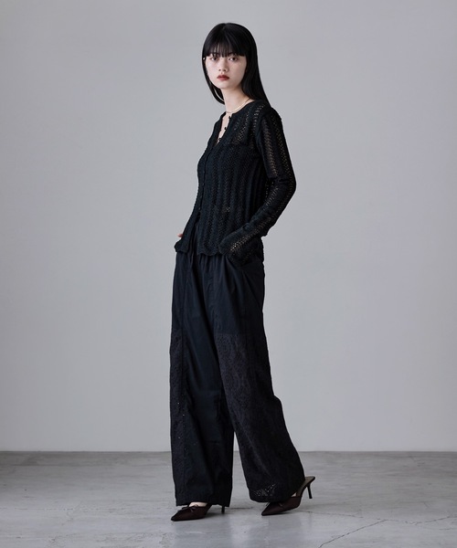 etoll.(エトル)の「ループヤーンクロシェニットカーディガン(カーディガン/ボレロ・レディース・ベージュ/ブラック/アイボリー/イエロー・FREE)」の8枚目の写真