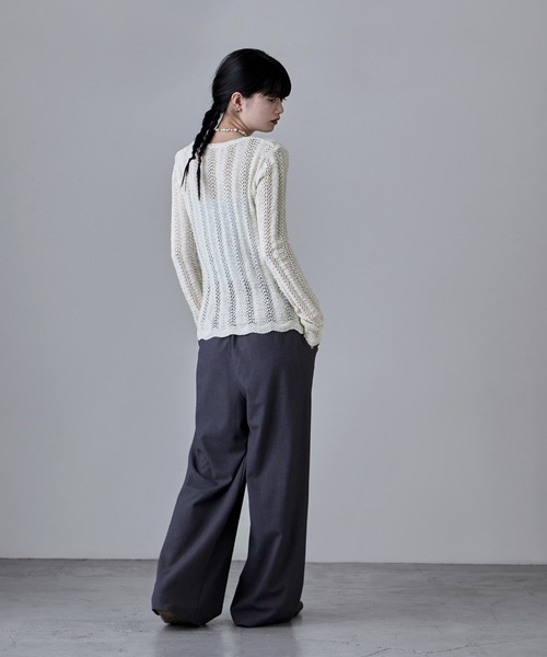 etoll.(エトル)の「ループヤーンクロシェニットカーディガン(カーディガン/ボレロ・レディース・ベージュ/ブラック/アイボリー/イエロー・FREE)」の21枚目の写真