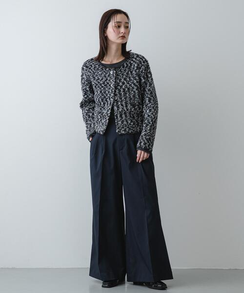 SENSE OF PLACE by URBAN RESEARCH（センスオブプレイスバイアーバンリサーチ）の「『洗濯可』ミックスツイードカーディガン（カーディガン/ボレロ・レディース・ベージュ/ピンク/ブラック・ONE）」の20枚目の写真